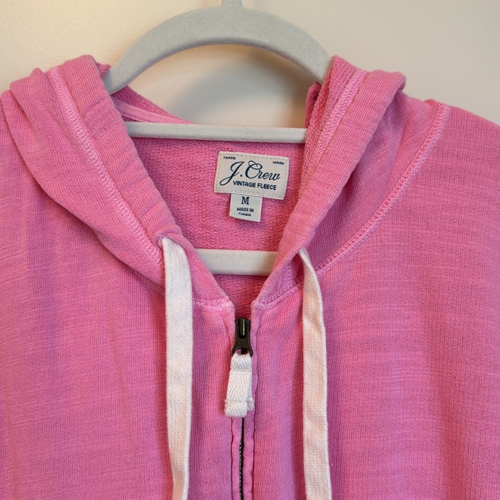 J. Crew Vintage Fleece Bubblegum Pink Zip-Up - Picture 3 of 6